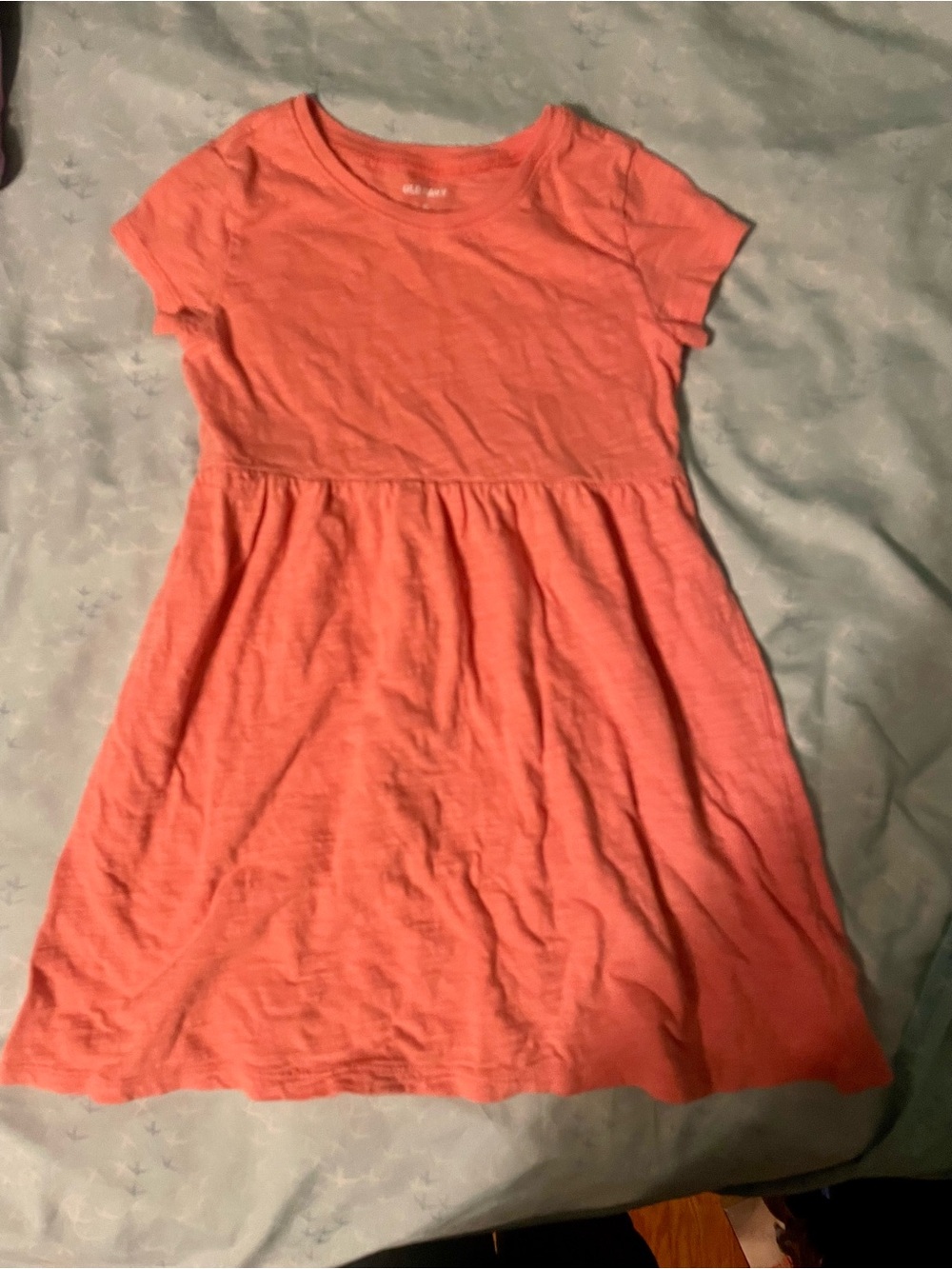 Girls' Coral Short-Sleeve Dress